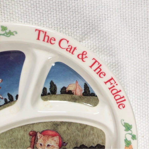 Nursery Rhyme Divided plate Hey Diddle Diddle melamine kids children - Picture 5 of 6